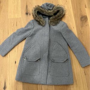 Women’s Jcrew Factory Jacket with removable fur hood